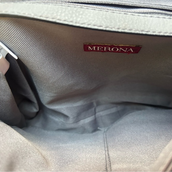 Chic gray Leather Crossbody Bag Merona - Picture 9 of 12